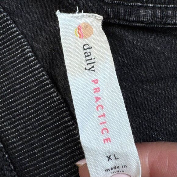 Anthropologie Daily Practice Ritchie V-Neck Tank Top Black Acid Wash - Picture 5 of 9